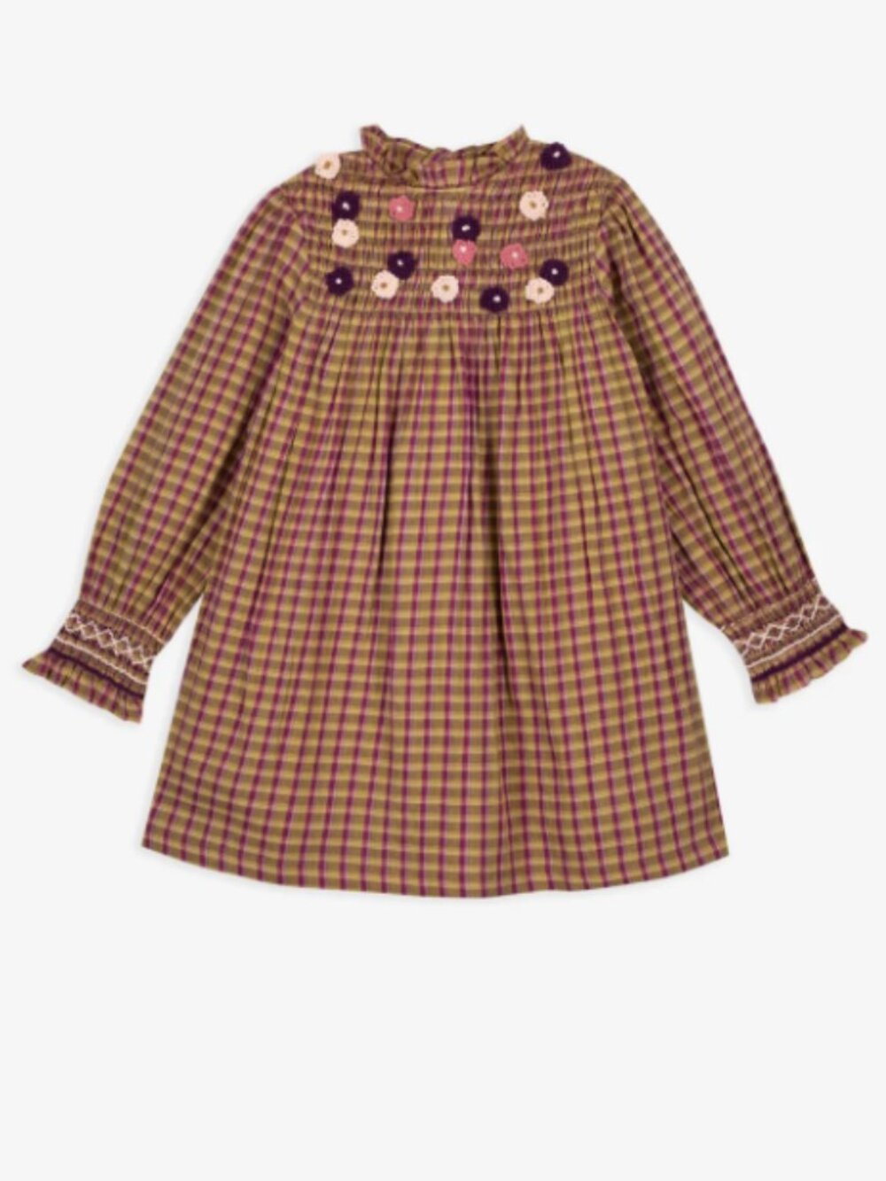 Bonton Pear check cotton dress